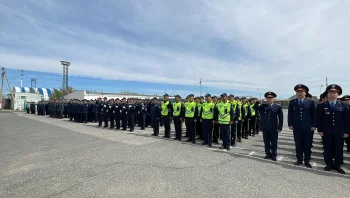 Қызылордалық полицейлердің саптық байқауы өтті